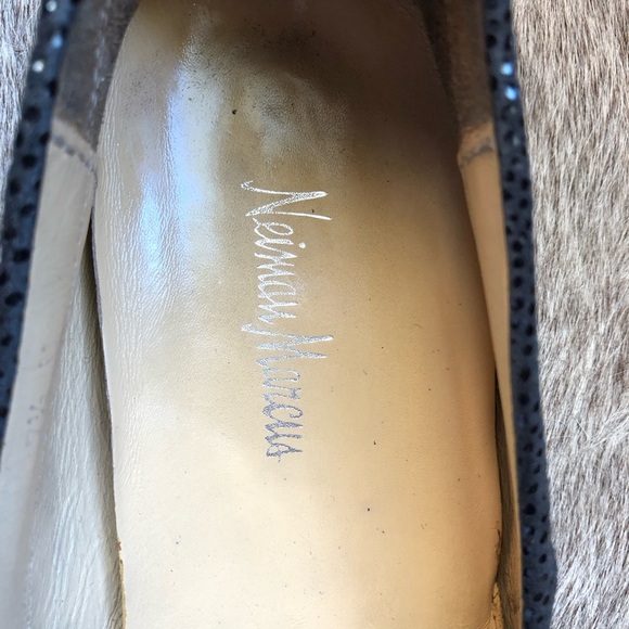 NEIMAN Marcus black Suede snake skin pattern Driving moccasin 7.5 - Picture 8 of 10